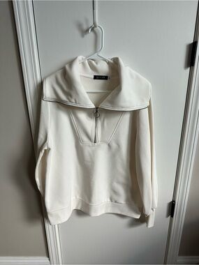 EFAN Cream Half-Zip Funnelneck Sweater